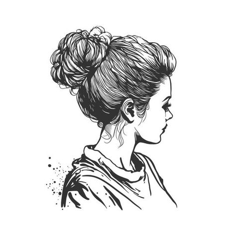 Woman messy bun hairstyle, black and white vector illustration Hair clipart #hairclipart Hair clip art | Hairstyle clipart Hairstyle clip art #hairstyleclipart Hairstyle #hairstyle Hairstyles #hairstyles 1.166 Illustration Hair, Messy Bun Hairstyle, Hairstyle Black, Hair Salon Tools, Hair Clipart, Hairstyle Hairstyle, Red Curly Hair, Black And White Vector, Black And White Cartoon