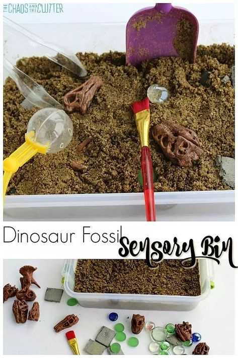 Dinosaur Fossil Sensory Bin #science #sensoryplay #sensorybins #sensory #kidsactivities Fossils Activities, Afternoon Crafts, Dinosaur Dig, Dino Eggs, Dinosaur Fossil, Science Learning, Dinosaur Activities, Dinosaur Crafts, Dinosaur Eggs