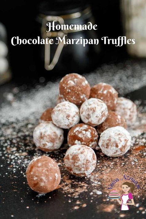 Marzipan Truffles, Homemade Marzipan, Almond Paste Recipes, Marzipan Candy, Chocolate Marzipan, Marzipan Recipe, Italian Cannoli, Italian Sayings, Truffle Recipes