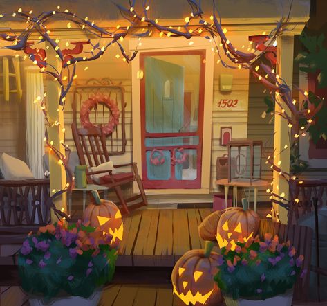 Study Light, Vis Dev, Art Pumpkin, Bg Design, Autumn Illustration, Book Illustration Art, Game Illustration, Halloween Illustration, Concept Artist