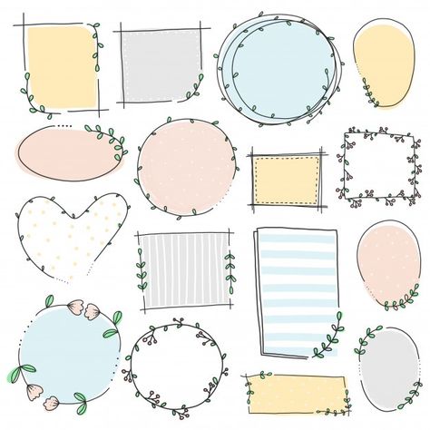 Doodle Boarders And Frames, Borders For Pictures, Cute Circle Drawings, Flower Frame Design Simple, Drawing Frames Border, Simple Designs For Projects Border, Border Drawing Design Doodle Frames, Border For Pictures, Frame Design Border Drawing