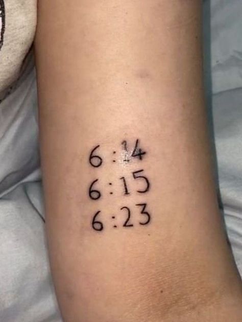 6:14 6:15 6:23 Tattoo We Three, 6:15 Tattoo, Sara Song Tattoo, We Three Sara Tattoo, Sara Tattoo We Three, Cute Lyric Tattoos, We Three Tattoo Sara, We Three Sara Lyrics Tattoo, You Bleed Just To Know Tattoo