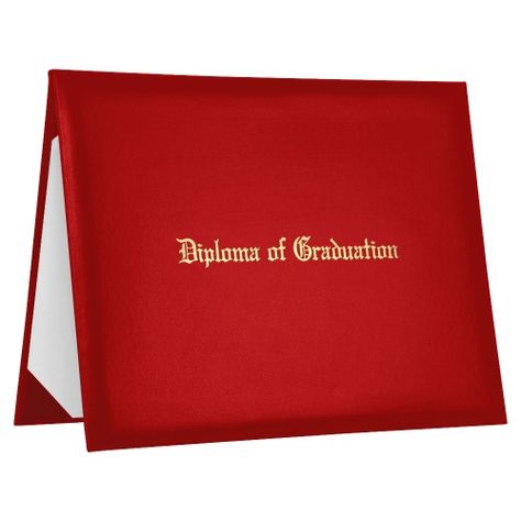 Red Imprinted Diploma of Graduation Cover | Want to keep your graduation certificate in good condition and in pride of place? Look no further than our diploma covers which will keep your certificate looking pristine and smart. We have a range of beautiful diploma covers to match your school color, measuring 8.5" and 11". Buy now in bulk to make extra savings for these fantastic products! Graduation Cover, Folder Inspiration, Beauty School Graduation, Judge Costume, Certificate Folder, Go Study, University Certificate, Graduation Memories, Graduation Certificate