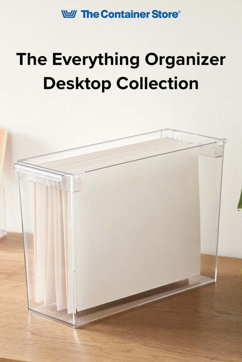 Organize everything in your office with The Everything Organizer Desktop Collection! From files and magazines to pens and paperclips, we have storage solutions for every office item that needs a home. Shop the whole collection at The Container Store! Organizing House, Office Craft Space, Space Organization, Organize Everything, House Organisation, Craft Space, Office Crafts, The Container Store, Office Items