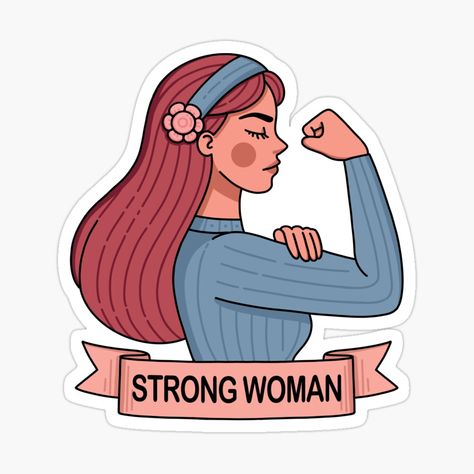 Get my art printed on awesome products. Support me at Redbubble #RBandME: https://www.redbubble.com/i/sticker/Strong-woman-feminist-by-celeboxs/164698413.EJUG5?asc=u Women Empowerment Stickers, Strong Woman Illustration, Strong Woman Aesthetic, Woman Feminist, Sticker Design Inspiration, Female Power, Woman Illustration, Feminine Power, Instagram Logo