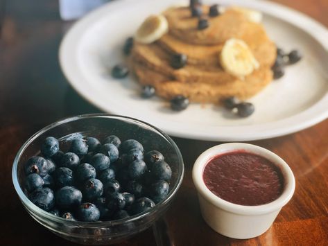 Tiffany Wilkerson Archives - National Health Association Homemade Blueberry Syrup, Spice Pancakes, Pumpkin Spice Pancakes, Pancakes For Breakfast, Fruit Creations, Plant Milk, Blueberry Syrup, Homemade Pancakes, Fall Spices