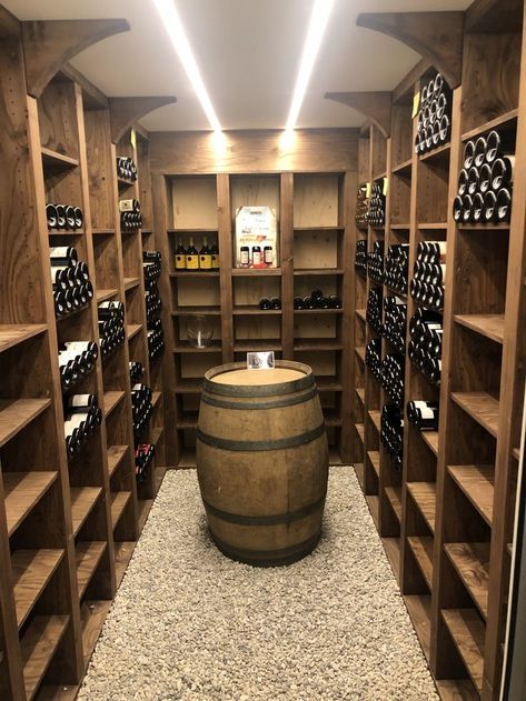 Aménagement cave à vin Wine Cave Design, Cave A Vin, Chalet Interior Design, Wine Cellar Basement, Panic Rooms, Shiplap Wall Diy, Wine Cave, Barrel Room, Home Wine Cellars