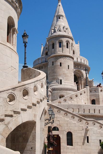 ARCHITECTURE – another great example of beautiful design. Fishermen's Bastion, Budapest, Hungary >>> This could be a fun place to explore! Fisherman's Bastion, Hungary Travel, Voyage Europe, Beautiful Castles, A Castle, Budapest Hungary, Beautiful Buildings, Macedonia, Alicante