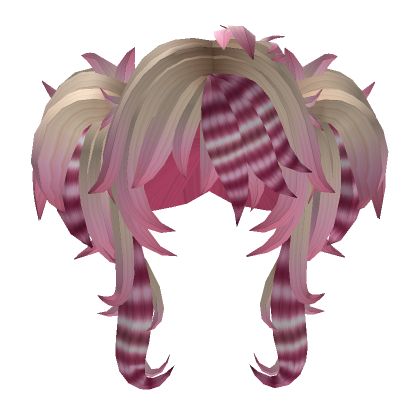 Blonde Pink Emo With Raccoon Medium Pigtails Hair Pink And Blonde Raccoon Tail Hair, Emo Hair Accessories, Scene Hair Raccoon Tail, Scene Pigtails, Alt Pigtails, Pink Racoon Tail Hair, Pink Raccoon Tail Hair, Emo Pigtails, Spiky Pigtails