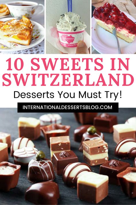 Switzerland Desserts Recipes, Deserts From Around The World, Swiss Dessert Recipes, Swiss Desserts Traditional, Summer Sweets Desserts, Easy Desserts From Around The World, European Christmas Desserts, Switzerland Food Traditional, Swedish Dessert Recipes