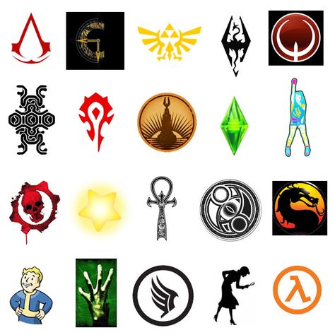 Video Game Symbols Tattoos, Video Game Tattoo Ideas, Gaming Symbols, Fandom Symbols, Video Game Symbols, Game Symbols, Symbols Tattoos, Cool Henna Designs, Tattoo Name Fonts