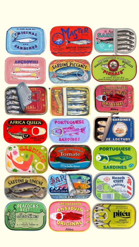 #sardines #food #foodaesthetic #vibes Upcycle Containers, Green Room Decor, Tin Art, Badge Design, Food Drawing, God Illustrations, Bathroom Art, Realistic Drawings, Art Club