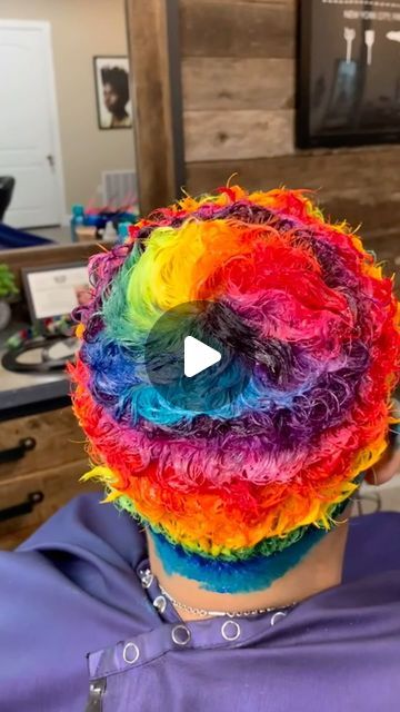 follow me on instagram @wickedhairbyamie Pinwheel Hair Color, I Love My Life, Pin Wheel, Vivid Hair Color, Rainbow Hair Color, Love My Life, Neon Hair, Shaved Head, Rainbow Hair