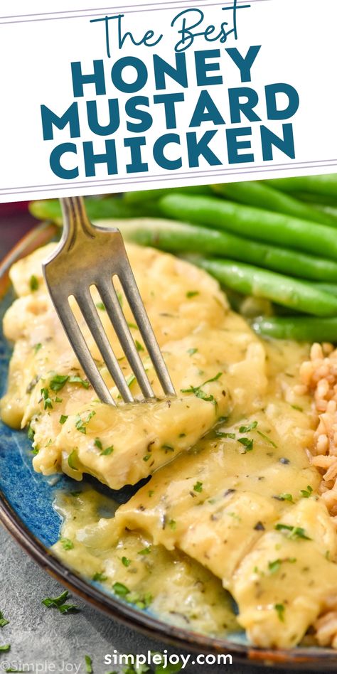 Honey Mustard Chicken is a mouthwatering chicken dinner recipe that is done in just 25 minutes. With the perfect creamy sauce and tender chicken, this is going to be a new favorite. Honey Mustard Chicken Recipes, Pan Chicken Recipes, Honey Mustard Recipes, Mustard Chicken Recipes, Quick Chicken Recipes, Slow Cooker Casserole, Honey Mustard Chicken, Mustard Chicken, Chicken Entrees