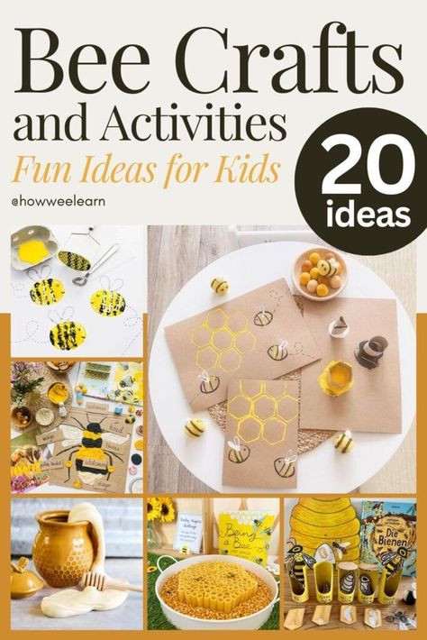 Buzz on over to find the cutest bee crafts for kids! There are bee crafts here for toddlers, preschoolers, and school age kids as well. Perfect for a bee theme! Beehive Preschool Craft, Bee Day Activities For Toddlers, Honeybee Craft Preschool, Bee Art Toddlers, Insect Learning Activities For Preschool, Bee Related Crafts, Bee Montessori Activities, Bee Art Activities, Bee Arts And Crafts For Kids