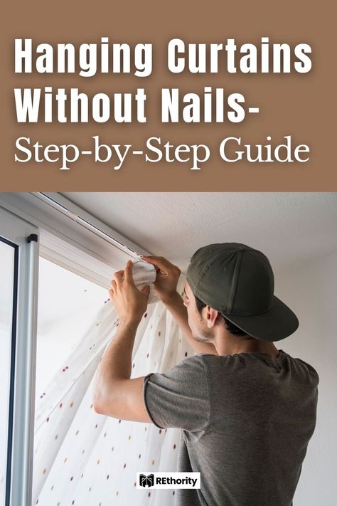 Are you looking for a unique, inexpensive way to hang curtains without resorting to nails or other hardware? Look no further – this step-by-step guide has all the tips and tricks you need to get the perfect, affordable curtains up in no time! Not only will this guide show you how to hang them without nails, but you'll also find ideas to make the process easier, covering everything from choosing the right curtains to hanging them with effortless style. Curtains Without Rods, Door Curtains Diy, How To Hang Curtains, Affordable Curtains, Hanging Curtain Rods, Curtain Weights, Tab Curtains, Curtain Rod Brackets, Chic Interior Design