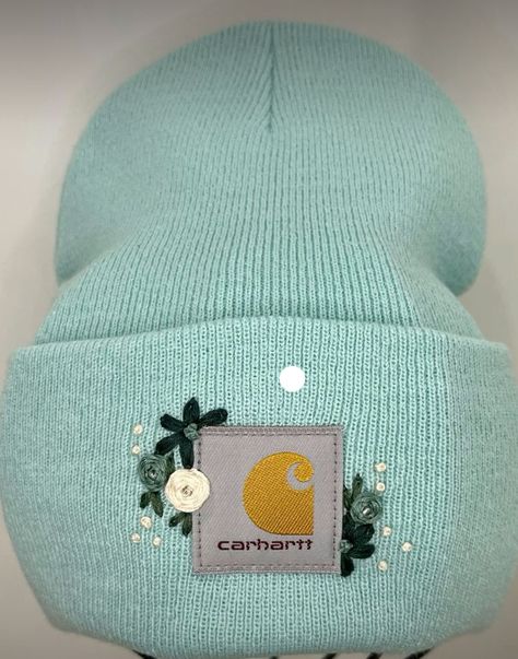 Cathartic Beanie Embroidered, Carhartt Beanie Embroidery, Carhart Hats, Embroidered Carhartt Beanie, Embroidered Hats Ideas, Carhartt Hats, Carhartt Beanies, Beanie Embroidery, Embroidered Things