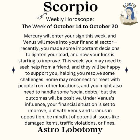 Follow so you don’t miss anything 🧠🧠 New uploads every day, if you don’t see your sign, come back tomorrow! October 14 to October 20, 2024 horoscope for Scorpio ♏️ #zodiac #horoscope #scorpio Scorpio Horoscope, Weekly Horoscope, Scorpio Zodiac, October 20, Zodiac Horoscope, Come Back, Every Day, Signs, Quick Saves