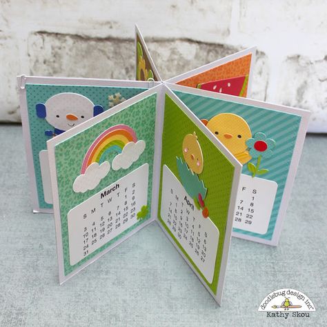 My Happy Place: Doodlebug Design: Petite Prints Desk Calendar Handmade Desk Calendar, Diy Desk Calendar, Scrapbook Calendar, Mini Desk Calendar, Kalender Design, Creative Calendar, Calendar Craft, Diy Calendar, Mini Calendars