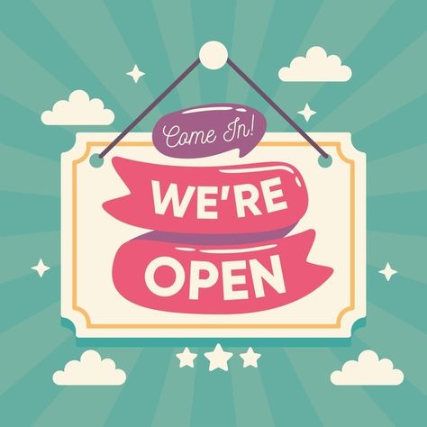 We are open sign theme | Free Vector #Freepik #freevector #business #shop #sign #welcome Poster Jual Pulsa, We're Open Sign, Now Open Sign, We Are Open Sign, Logo Online Shop, Online Shopping Quotes, Instagram Branding Design, Open Sign, Small Business Quotes