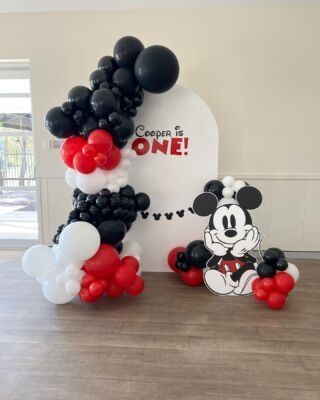 Grid Gallery - Mimi Bounce Party Hire Mickey Mouse Birthday Balloon Arch, Mickey Mouse Decorations Birthday, Mickey Mouse 1st Birthday Party Boy, Mickey Mouse First Birthday Cake, Mickey Mouse Backdrop, Mickey Mouse Birthday Theme, Mickey Mouse Birthday Decorations, Mickey 1st Birthdays, Mickey Mouse Birthday Cake