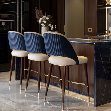 Bar stools art deco inspired High Chair For Kitchen Island, High Chairs For Kitchen Island, Kitchen High Chairs, Bar Counter Chair, Art Deco Bar Stools, Kitchen Island Chairs, Art Deco Dining Chair, Interior Chair, Chairs For Kitchen Island