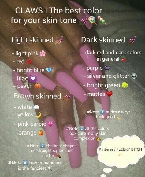 @irenaodynets Nail Color Skin Tone Chart, Nail Color For Skin Tone, What Nail Color Goes With My Skin Tone, What Color Should I Paint My Nails, Cool Tone Hair Color Ideas, Nail Color Chart, Pedicure Colors, Color Changing Nails, Colors For Dark Skin