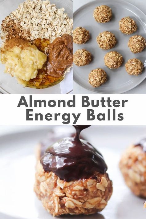 These five ingredient energy balls are absolutely delicious, made in a snap with wholesome pantry staples: oats, almond butter, banana, maple syrup, cinnamon and a quick chocolate topping! And since there's no baking required, they're easy enough for kids (and kids at heart) to make! #cookathomemom Chocolate Dipped Oat Balls, Banana Energy Balls, Banana Energy Bites, Work Desserts, Banana Energy, Healthy Nutrition Plan, Kids At Heart, Juice Diet, Protein Balls