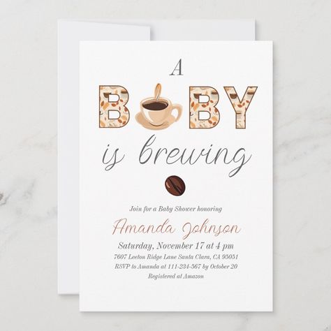 A Baby is Brewing Coffee Themed Baby Shower A Baby Is Brewing Coffee, Watercolor Coffee Cup, Coffee Baby Shower, Brunch Celebration, A Baby Is Brewing, Loving Parents, Baby Is Brewing, Fall Brunch, Brewing Coffee