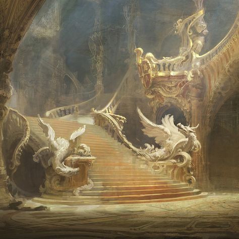 Verso la Sala del Trono di Hikari Beast Concept Art, Rennaissance Art, Fantasy Art Landscapes, Arte Fantasy, Ethereal Art, 판타지 아트, Classical Art, Jena, Fantasy Landscape