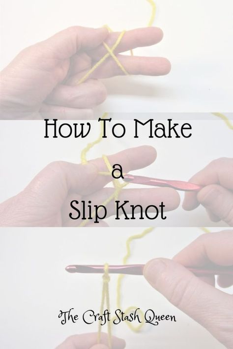 How To Do Slip Knot, Easy Slip Knot, Crochet Slip Knot How To Make, How To Make A Slip Knot Crochet, How To Do A Slip Knot, Tie A Slip Knot, Slip Knot Crochet, How To Start Crochet, Crochet Knot