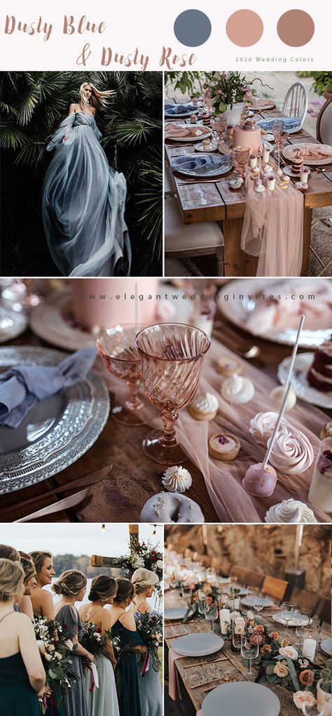 Color Combination For Wedding, Wedding Palette Spring, Palette Winter, Dusty Rose Wedding Colors, Palette Spring, Wedding Color Schemes Blue, Palette Summer, Blue Winter Wedding, Dusty Pink Weddings