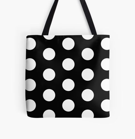 Get my art printed on awesome products. Support me at Redbubble #RBandME: https://www.redbubble.com/i/tote-bag/polka-white-on-black-dot-dress-by-T-A-R-A-D-A-I/136292891.A9G4R?asc=u Polka Dress, Black Dots, Dot Dress, Medium Bags, Tote Bag Design, Cotton Totes, Large Bags, Cotton Tote Bags, Small Bags