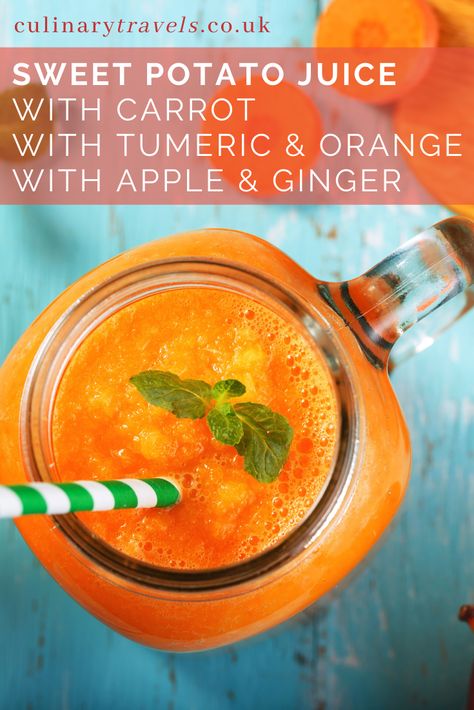 Recipes For Juicer, Sweet Potato Juice, Easy Juice Recipes, Turmeric Juice, Orange Sweet Potatoes, Potato Juice, Juicy Juice, Best Juicer, Avocado Fruit