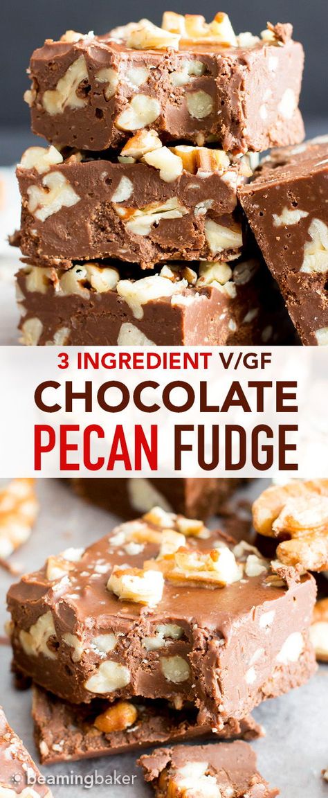 Chocolate Pecan Fudge, Pecan Fudge, Vegan Fudge, Keto Friendly Desserts, Paleo Recipes Easy, Dessert Easy, Fudge Easy, Chocolate Pecan, Paleo Vegan