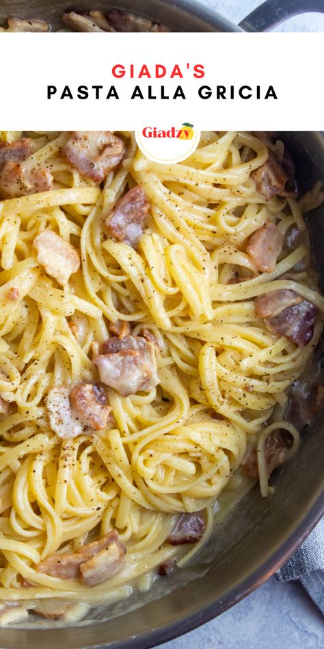 Giada Pasta, Pasta With Bacon, Giada De Laurentiis Recipes, Giada Recipes, Healty Dinner, Mom Recipes, Pasta Dinners, Yummy Pasta Recipes, Food Vegan