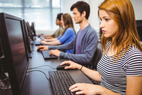 Focused student in computer class Premium Photo Computer Class, Happy Students, Systems Engineering, Company Job, Online Training Courses, Job Ads, Best University, Top Universities, Tech Startups