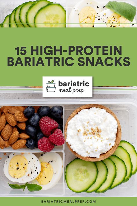 Take a look at these 15 high-protein bariatric snack ideas for easy snacks that are perfect for meal prep and taking on the go to help you stick to your weight loss goals! High Protein Bariatric Recipes, Bariatric Friendly Recipes, Bariatric Diet, Bariatric Eating, Best Fat Burning Foods, Bariatric Recipes, Fat Burning Foods, Good Healthy Recipes, Snack Ideas