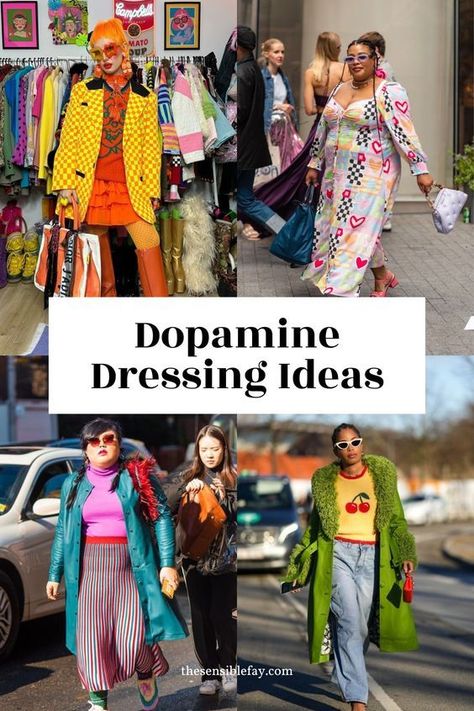 Dopamine dressing is all about finding joy in the clothes that you wear. Sometimes this means pairing bright colors and eclectic textures together. Here's how to create mismatched outfits that make you happy. #MismatchOutfit #DopamineDressing #ColorfulFashion Eclectic Fashion Summer, Urban Casual Outfits, Eclectic Fashion Vintage, Eclectic Grandma Fashion, Bright Color Outfits Summer, Mismatch Day Ideas, Maximalist Summer Outfits, Dopamine Outfits, Maximalist Style Fashion