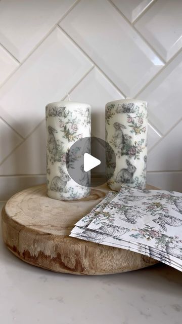 THE LABEL LADY - Jemma Solomon on Instagram: "Morning! After making all those crafts I thought I’d show you how I did the candle one, steps below and you can also if you are nervous to use an iron just follow the same steps but instead of using an iron just use PVA or Modpodge and paint directly over the napkin. (You won’t need the parchment paper) . Please DON’T burn them after keep for decoration only ☺️ . 1 - Take any napkin and separate two layers  2 - Measure and cut to fit candle  3 - Cut parchment paper to fit over the top  4 - iron over the parchment paper in a slow continuous movement around the candle  5 - Peel away and done!  Inspired by @pinterest  . #craft #candle #fun #homemake #hack" Napkin On Candle, Candle Napkin Transfer, Napkin Candle Decoupage, Decoupage Candles Paper Napkins, Candle Hacks, Candle Decoupage, Candle Decorating, Diy Candle Art, Pinterest Craft