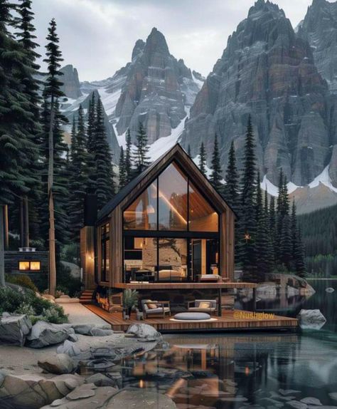 Mountain A Frame, A Frame Cabin Interior, Modern A Frame House, Mountain Cabin Exterior, Cabins Exterior, Small A Frame Cabin, Cabin Lifestyle, Small Cabin House, Forest Hut