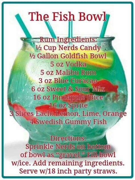 Fishbowl Drink, Alcohol Calculator, Alcholic Drinks, Jello Shot, Mixed Drinks Alcohol, Liquor Drinks, Things To Eat, Boozy Drinks, Mixed Drinks Recipes