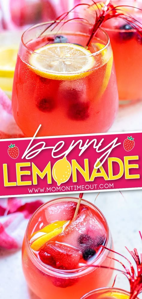 Cherry Berry Lemonade, Mixed Berry Lemonade, Cherry Berry Lemonade Chick Fil A, Fresh Fruit Drink Recipes, Fruit Lemonade Recipes, Berry Juice Recipe, Fruit Drink Recipes, Berry Lemonade Recipe, Easy Lemonade Recipe