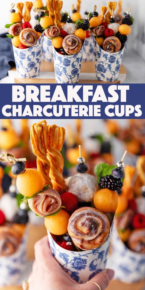 Breakfast Charcuterie Cups –a continental breakfast inspired charcuterie cup that's perfect for breakfast or brunch. Breakfast Charcuterie Cups, Amouse Bouche, Charcuterie Cup, Breakfast Charcuterie, Charcuterie Cups, Charcuterie Inspiration, Charcuterie Platter, Party Food Platters, Charcuterie And Cheese Board