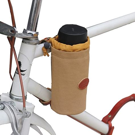 Bike Cup Holder, Bike Water Bottle Holder, Paint Bike, Leather Bicycle, Bike Leathers, Biking Diy, Diy Water Bottle, Bike Water Bottle, Water Bottle Bag