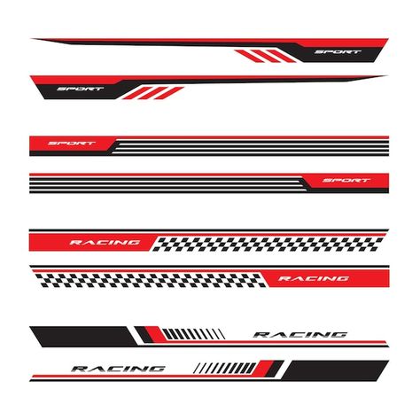 Premium Vector | Wrap Design For Car vectors Sports stripes car stickers black color Racing decals for tuning_20230518 Car Racing Stripes Design, Racing Stripes Design, Racing Decals, Car Stripes, Racing Design, Car Wrap Design, Car Vector, Horse Tattoo, Logo Psd