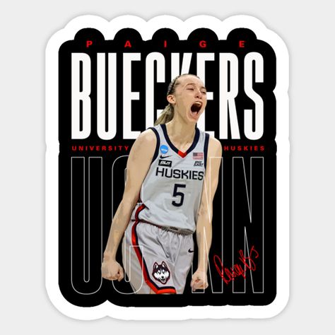 Paige Bueckers Superstar -- Choose from our vast selection of stickers to match with your favorite design to make the perfect customized sticker/decal. Perfect to put on water bottles, laptops, hard hats, and car windows. Everything from favorite TV show stickers to funny stickers. For men, women, boys, and girls. Senior Jackets, Paige Bueckers, Uconn Womens Basketball, Future Girlfriend, Basketball Tips, Basketball Is Life, Basketball Star, Wnba, Womens Basketball