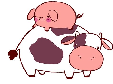 Cow and Pig Cute Sticker Design, Spotted Cow, Pig Tattoo, Cow Logo, Cow Tattoo, Cow Wallpaper, Cow Drawing, Native Tattoos, Pig Drawing