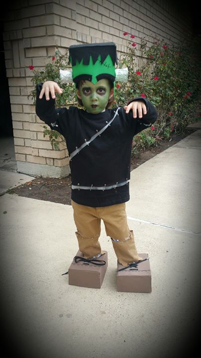 Frankenstein-Maddie Diy Kids Frankenstein Costume, Easy Diy Kid Costumes, Frankenstein Toddler Costume, Toddler Frankenstein Costume Diy, Homemade Frankenstein Costume Kids, Diy Frankenstein Costume Kids, Scary Boys Halloween Costumes, Frankenstein Diy Costume, Kids Frankenstein Costume