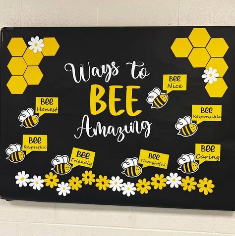 Bee Theme Office Decor, Notice Boards Ideas School, Form Display Board Ideas, Creative Bulletin Boards For Work, English Activity Room Decorations, Preschool Office Bulletin Board Ideas, Creative Soft Board Ideas For School, Work Notice Board Ideas, All Together Now Bulletin Board